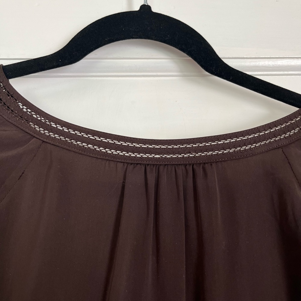Ralph Lauren women’s chocolate brown silky blouse size extra large - Picture 4 of 7